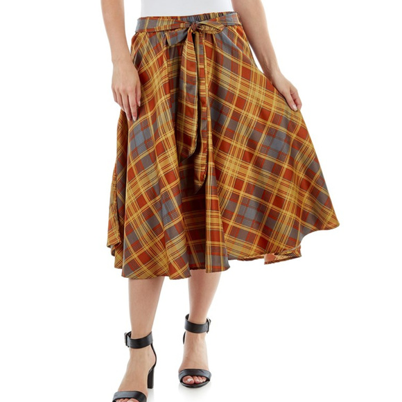 Flint & Moss Dresses & Skirts - New Retro Plaid Skirt A-Line Sz M Vintage Look